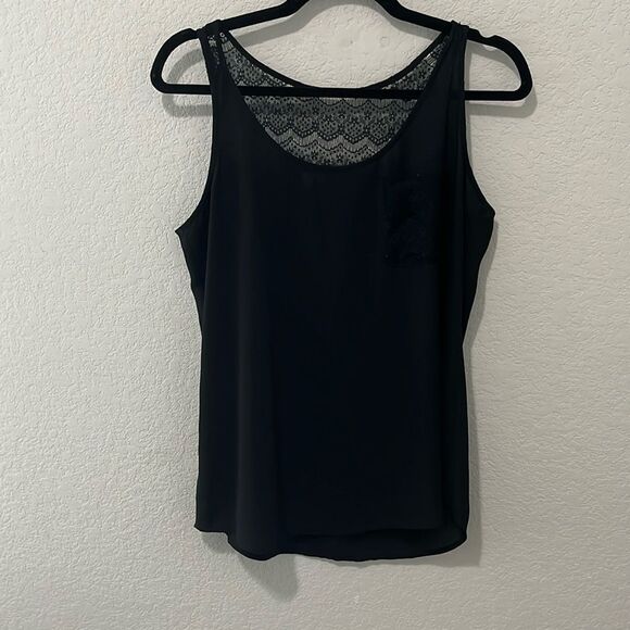 LOFT Tops - LOFT Sleeveless Lace Back and Pocket Camisole, Black, Size S